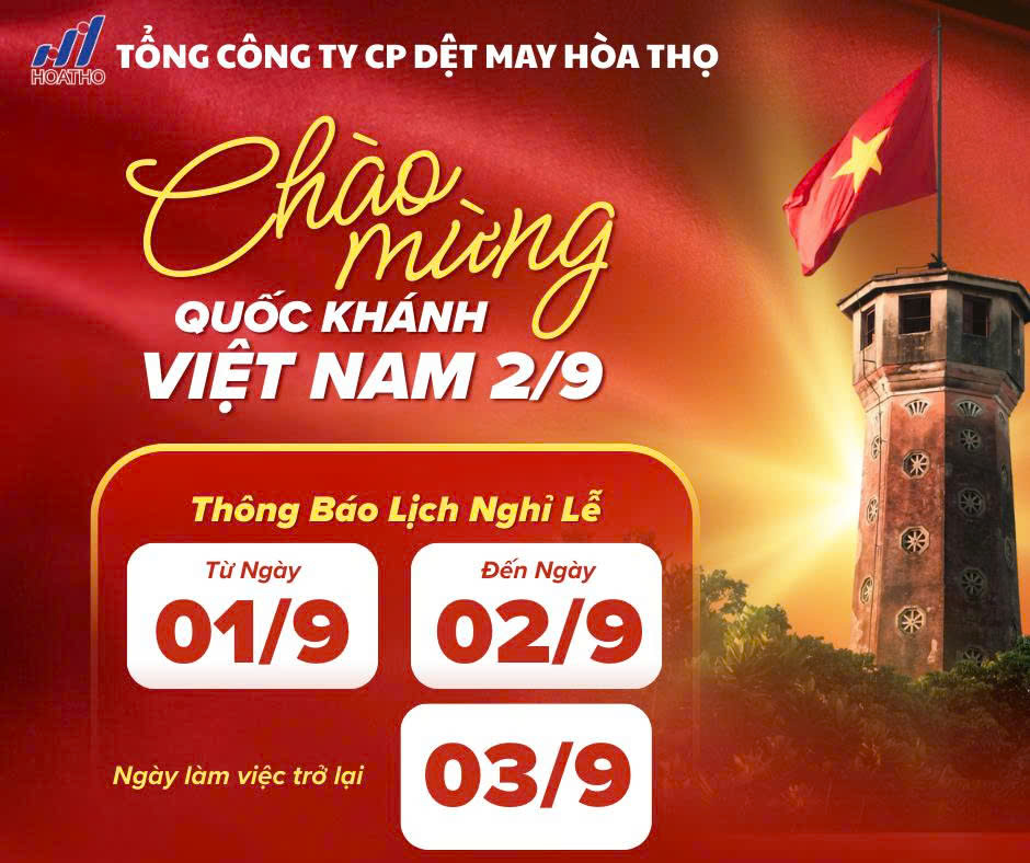 Thông báo nghỉ Lễ Quốc khánh 2/9