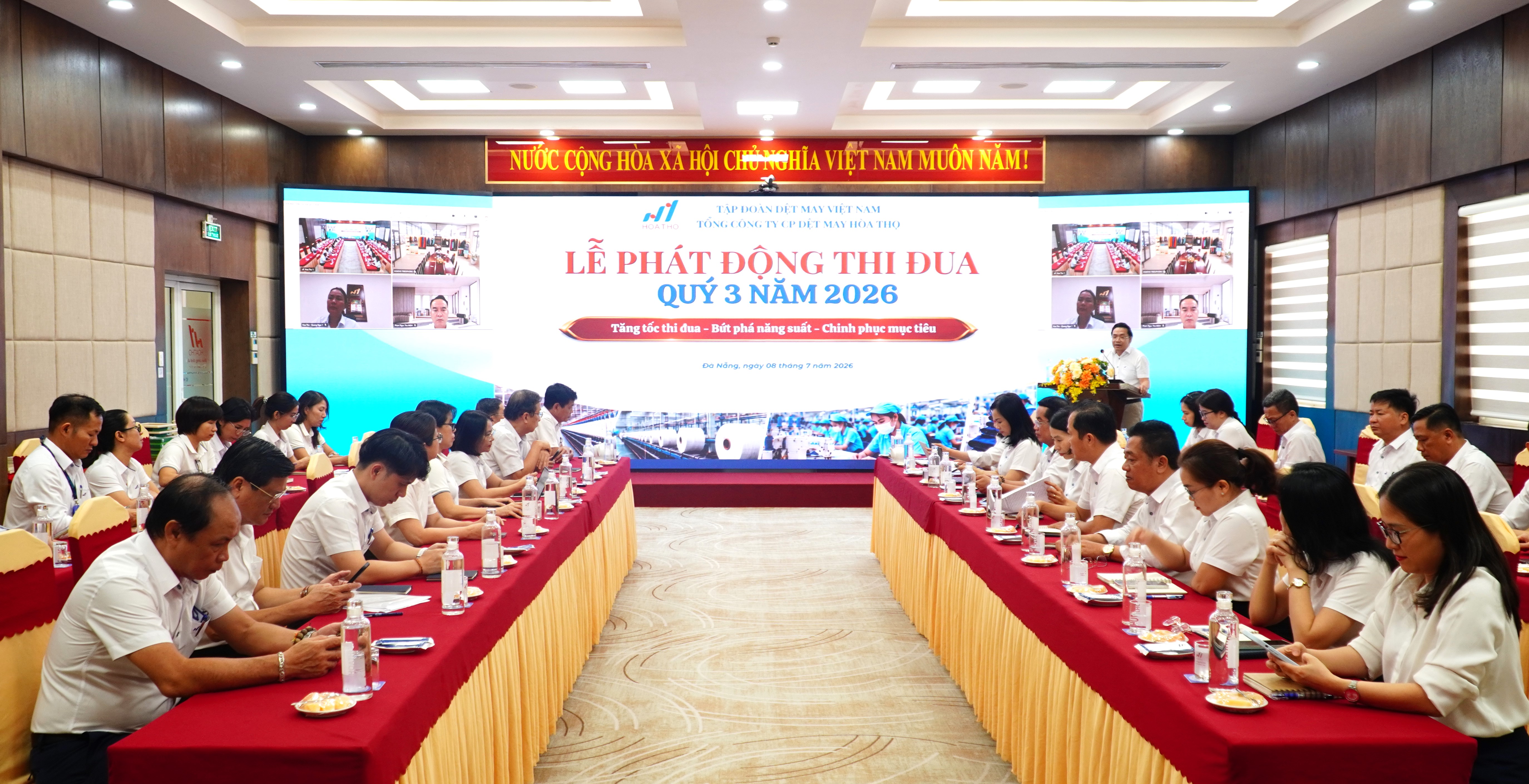 HÒA THỌ ĐÁNH GIÁ KẾT QUẢ THI ĐUA QUÝ II VÀ PHÁT ĐỘNG PHONG TRÀO THI ĐUA QUÝ III/2026